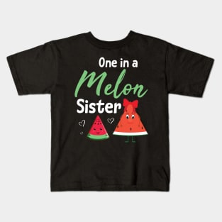 Watermelons Dancing Together Happy Day One In A Melon Sister Kids T-Shirt